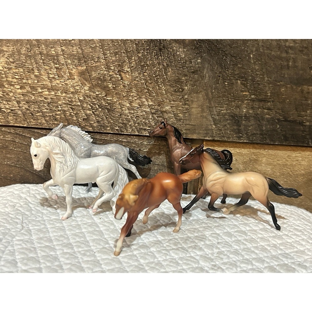 Vtg 5 Breyer Reeves Mini Small Horse Figurines 1970's‎ Vintage Plastic 3" READ